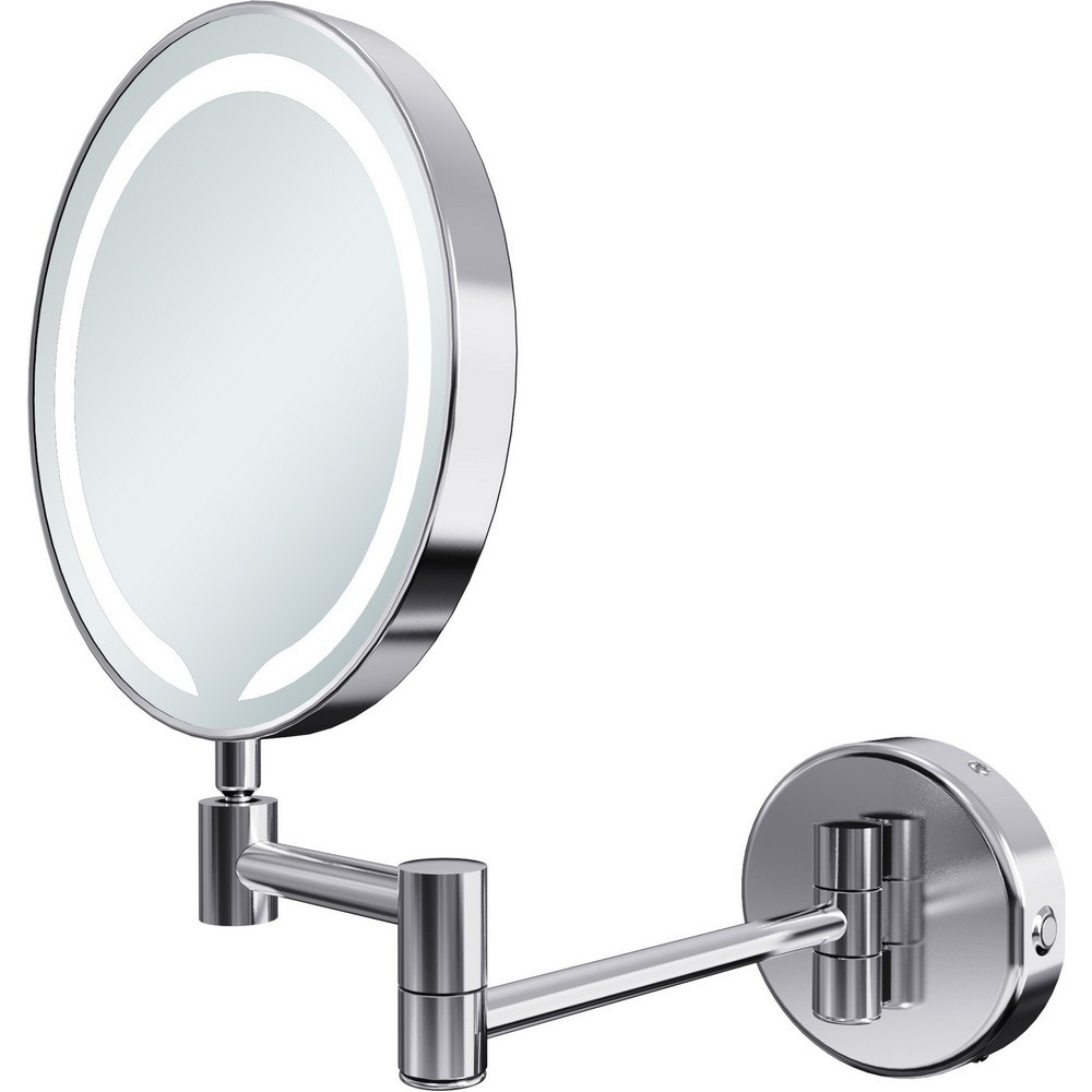 Ajax Bywood Chrome Rounded LED Cosmetic Mirror (1)