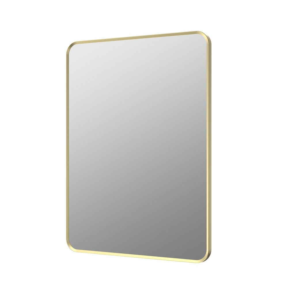 Ajax Gedney 800 x 600mm Rectangular Brushed Brass Bathroom Mirror (1)