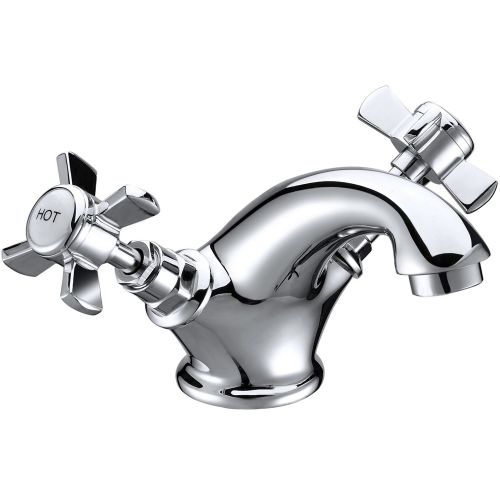 Ajax Lud Chrome Traditional Basin Mixer with Waste (1)