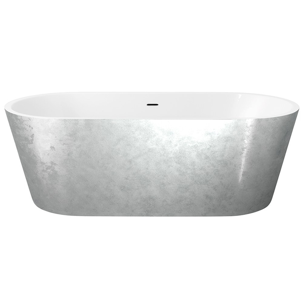 Elementa Blair 1800 x 820mm Silver Freestanding Bath (1)