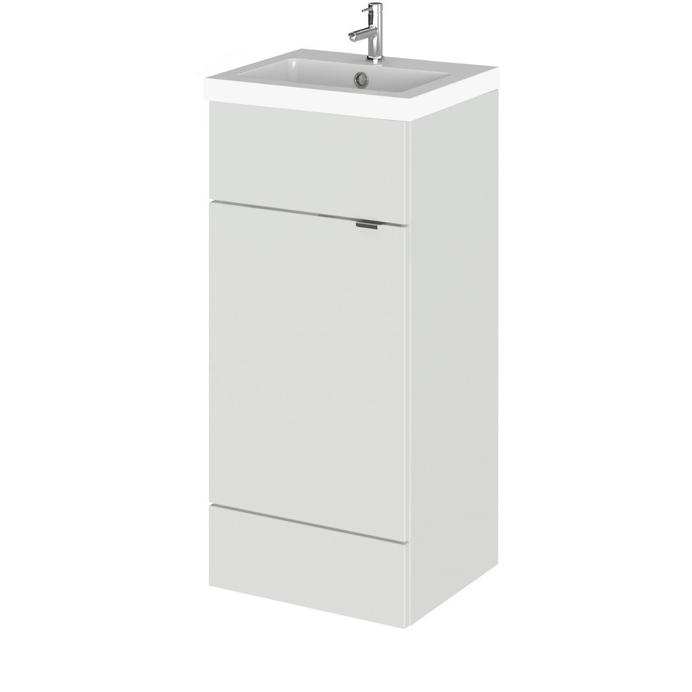 Hudson Reed Fusion 400mm Vanity Unit in Gloss Grey Mist (1)