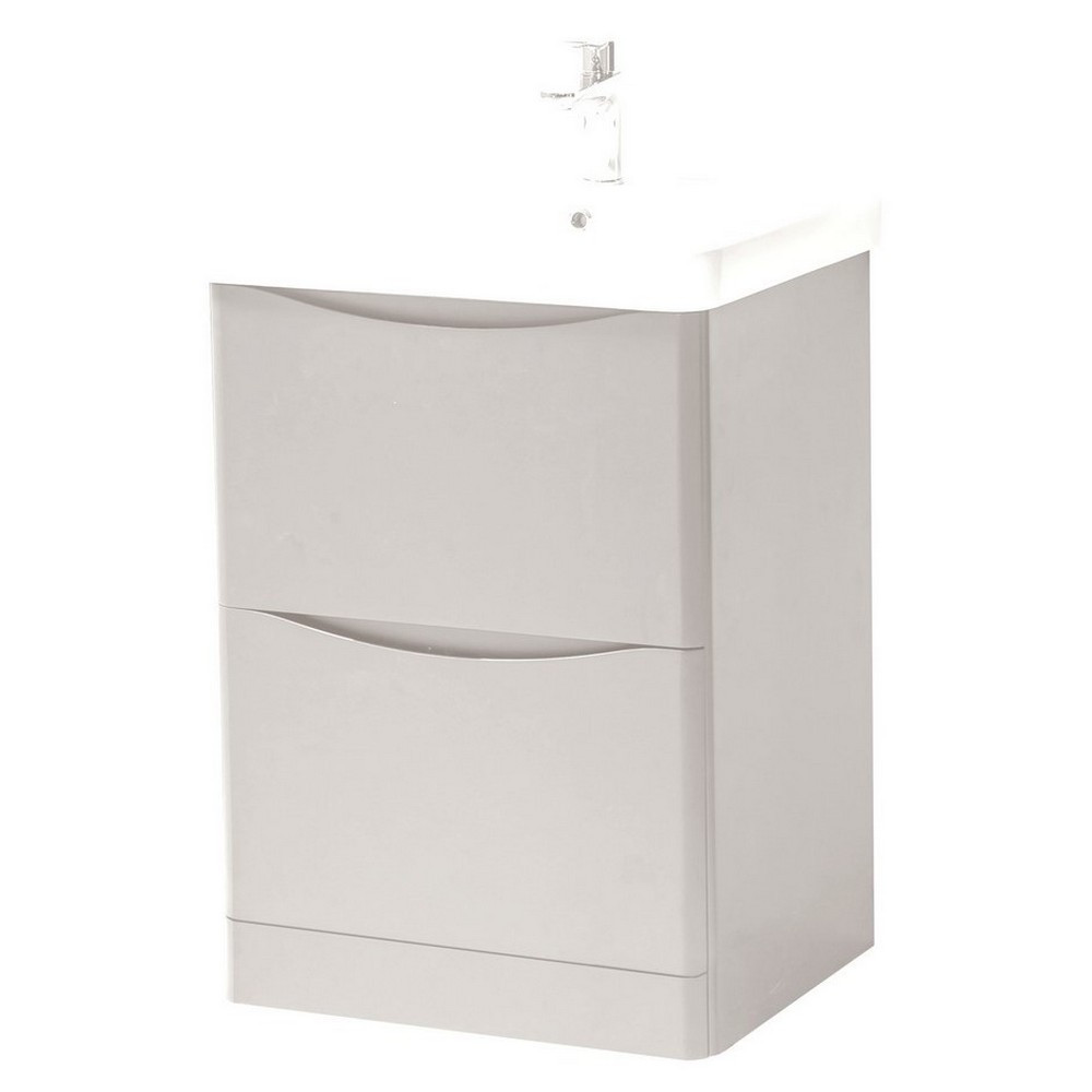 Kartell Arc 600mm Floor Standing Two Drawer Unit and Ceramic Basin ...
