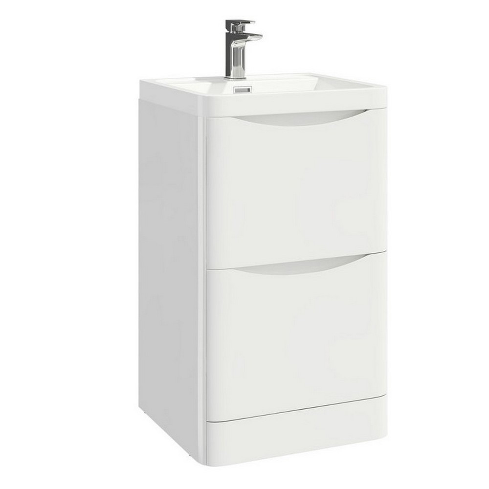 Scudo Bella 500mm Floorstanding Vanity Unit with Basin in High Gloss ...