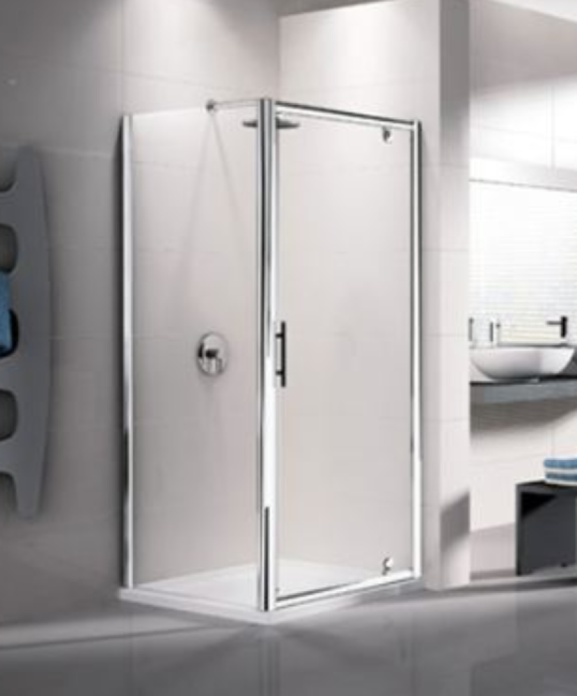 Novellini Lunes 700mm Pivot Shower Door with Silver Frame
