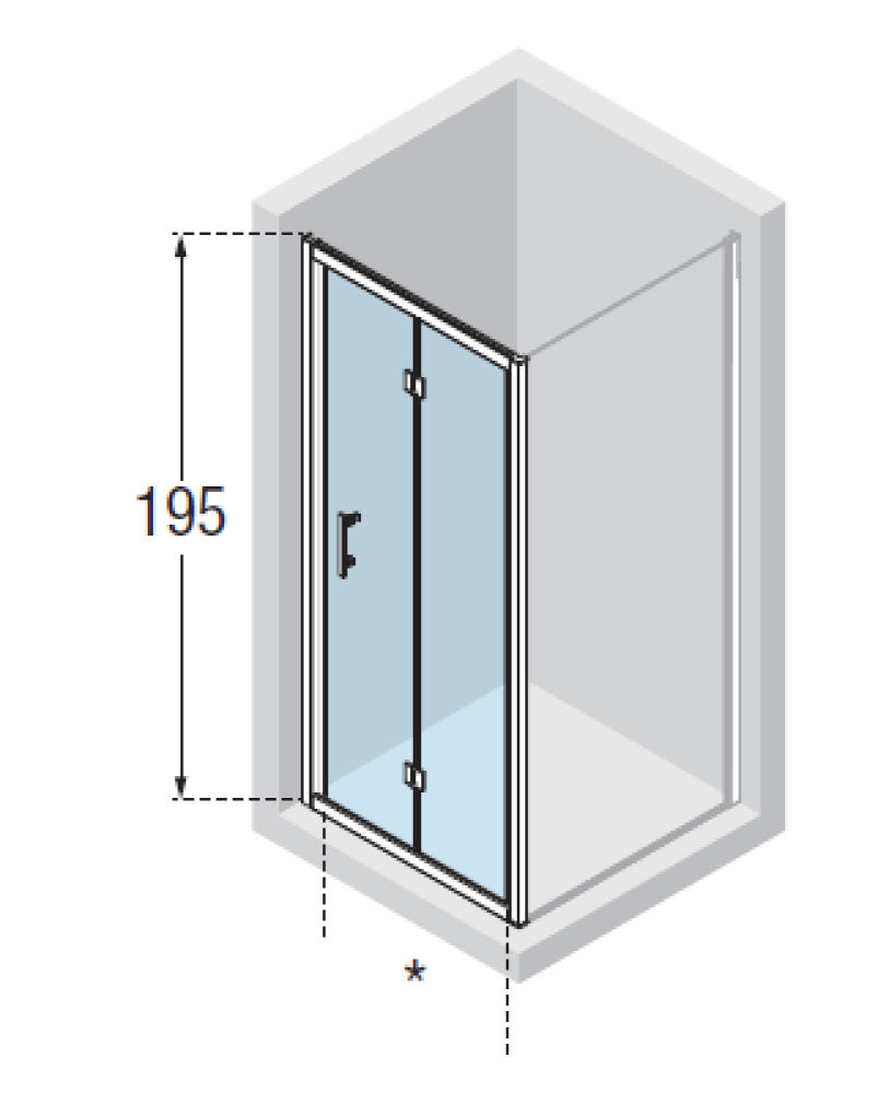 Novellini Zephyros S Folding Shower Door 720 780mm