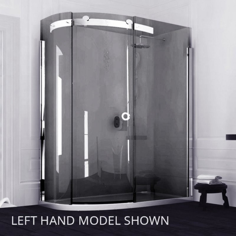 Merlyn 10 Series Offset Quadrant Smoked Black Shower Enclosure 1200 x 900mm