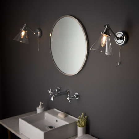 AJAX106307 Ajax Belleau Chrome Bathroom Wall Light (4)