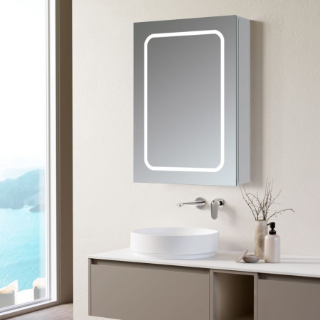 AJAX106295 Ajax Byland 500mm Single Door LED Mirror Cabinet (3)