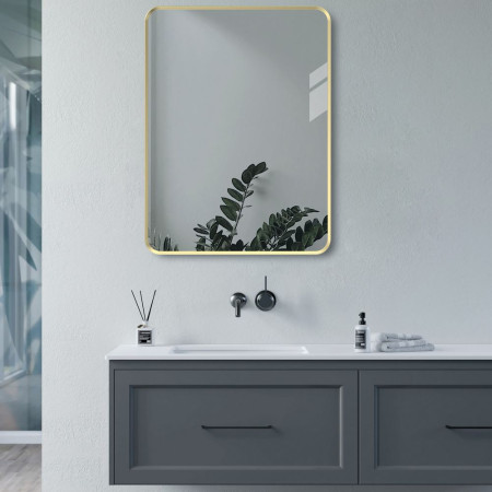 AJAX106268 Ajax Gedney 800 x 600mm Rectangular Brushed Brass Bathroom Mirror (3)