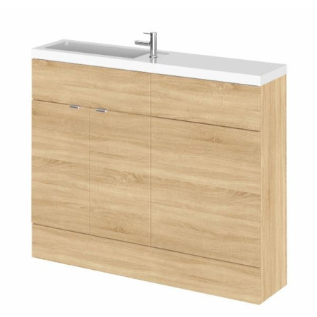 Hudson Reed Fusion Slimline Compact 1100mm Combination Unit with Basin in Natural Oak