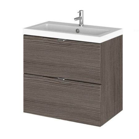CBI530 Hudson Reed Fusion Wall Hung 600mm Anthracite Woodgrain Vanity Unit with Drawers (1)
