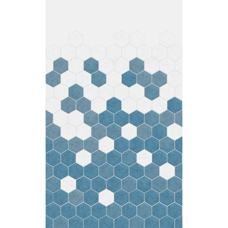 PM450 Kinewall Blue Monochrome Hexagon 1000 x 2500mm Panel Full Wall