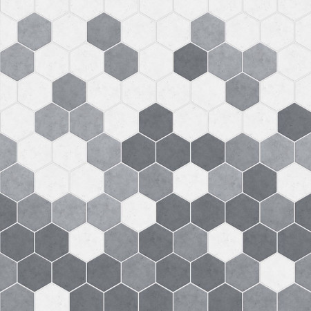 PM341 Kinewall Grey Monochrome Hexagon 1250 x 2500mm Panel Swatch