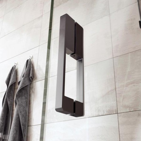 Roman Liberty Inward or Outward Opening Hinged Shower Door + Inline Panel - Alcove/8mm/Matt Black - 1200mm