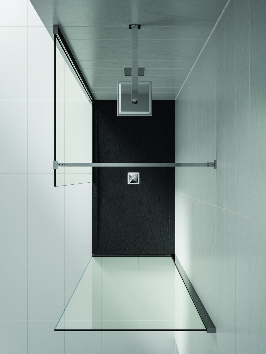 Aquadart Aqualavo 1200 x 700 Rectangular Shower Tray in black | AQ557/999