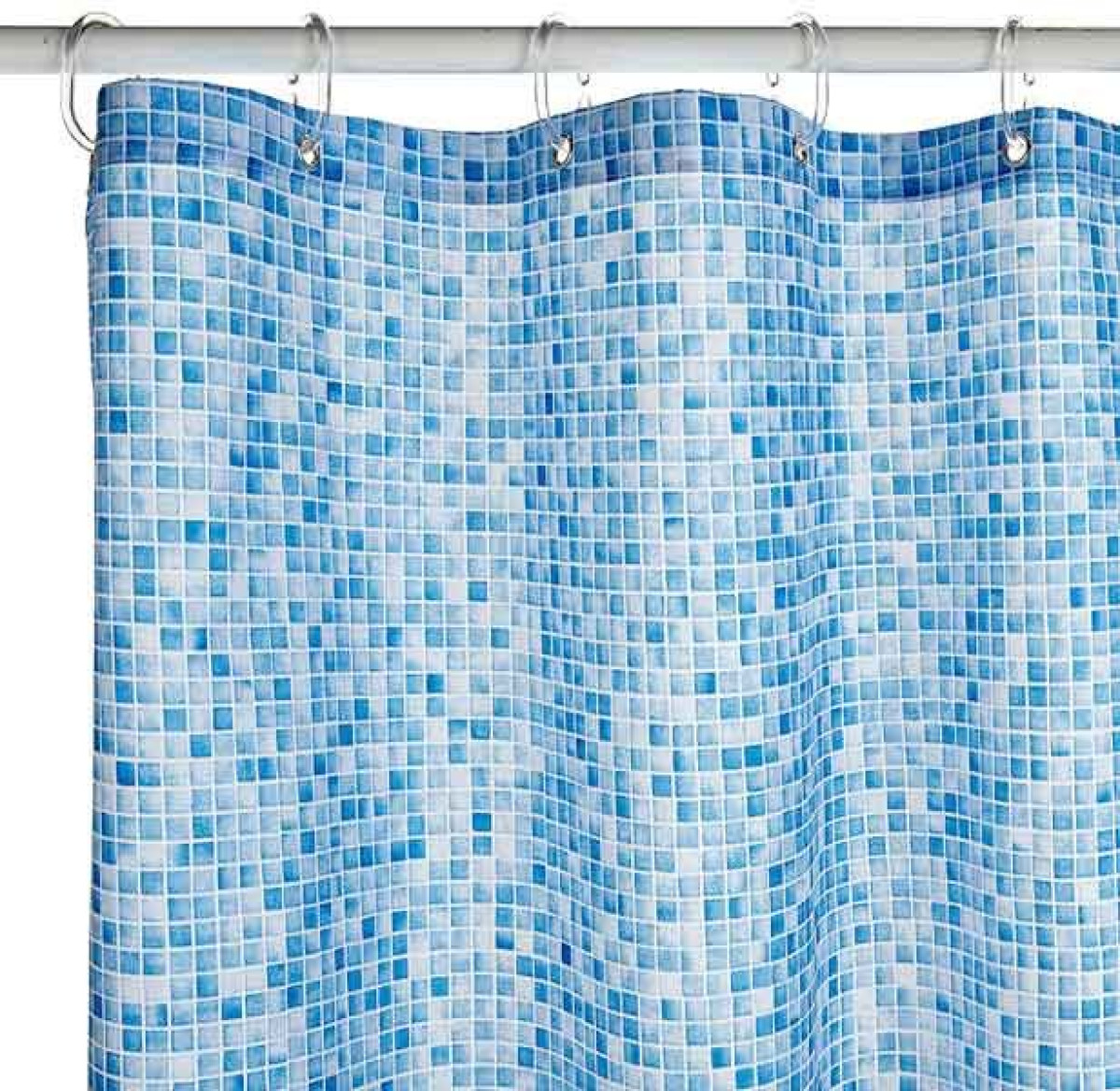 Croydex Textile Shower Curtain - Blue Mosaic | AF290124H